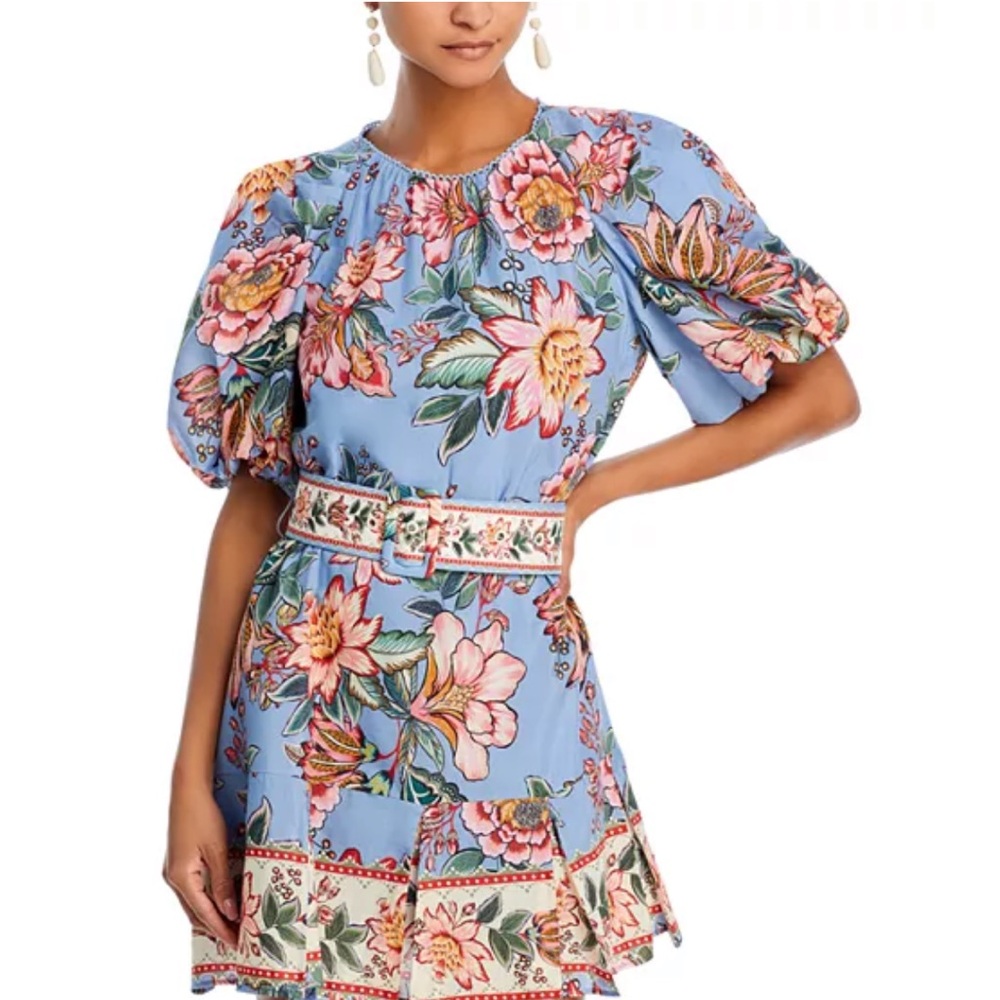 Floral Blue Dress Farm Rio